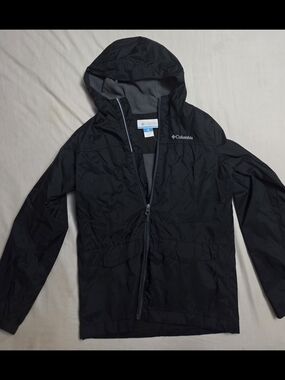 Columbia Kids Black Hooded Raincoat